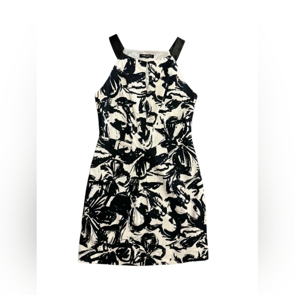 Mario Serrani Dress Sleeveless Floral Black/White Size 8Women’s size 8EUC - Picture 4 of 10